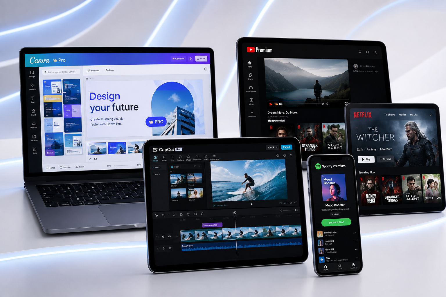 EasyPro digital product dashboard shown across phone and tablet devices